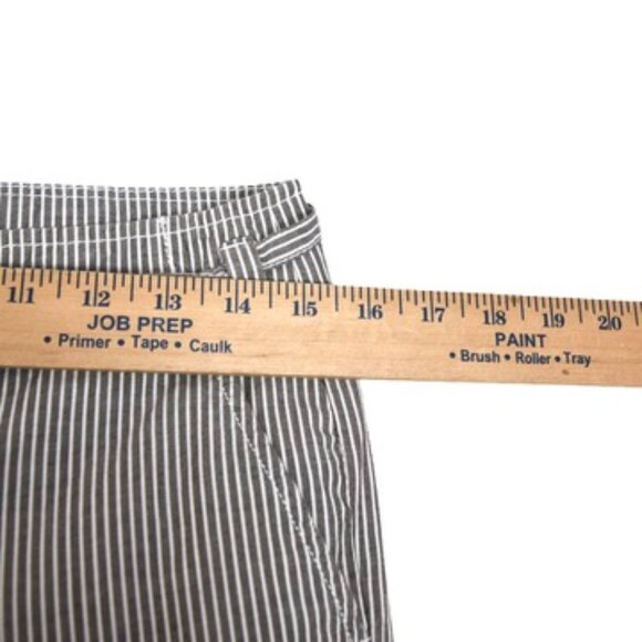 J Crew City Fit Pants Sz  0 Brown Cream Pinstripe Wide Leg Preppy Waist Tie - Picture 8 of 8